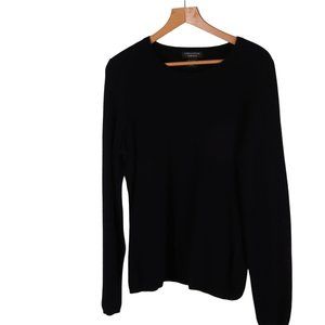 LORD & TAYLOR Black Round Neck Long Sleeve Sweater